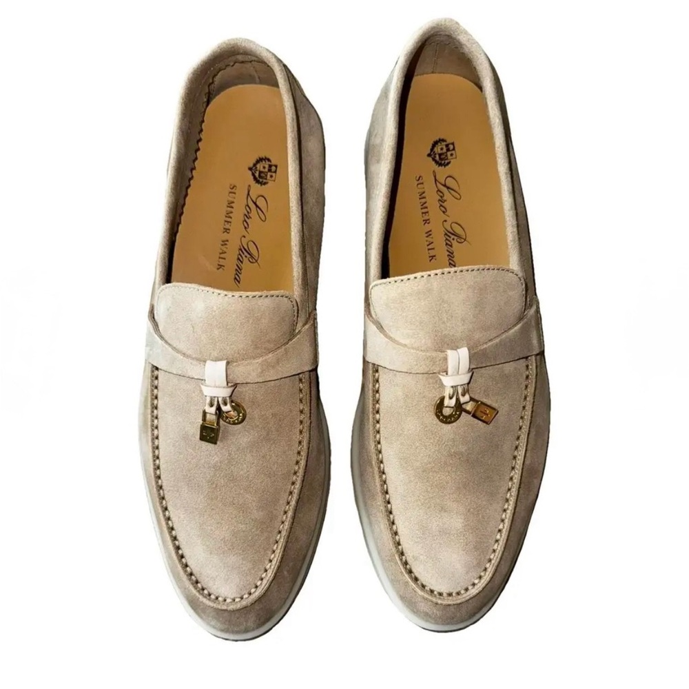 Loro Piana Light Tan Suede Loafers for Women size 41